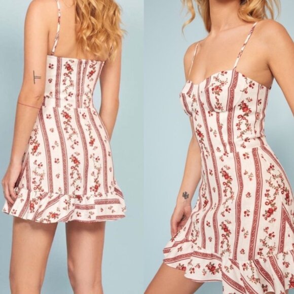 NWOT Reformation Mariana Sleeveless Linen Mini Dress in White M $218 - Picture 6 of 12